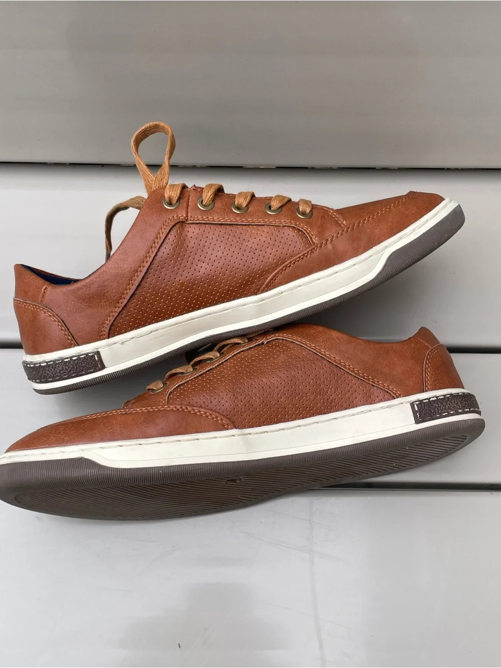 Jousen Milan Men’s Tan/Brown Casual Lace-Up Sneakers Size 8